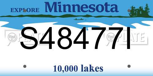 S48477I Minnesota License Plate