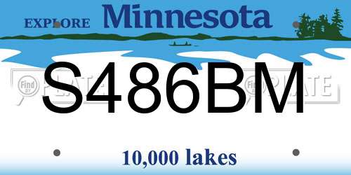 S486BM Minnesota License Plate