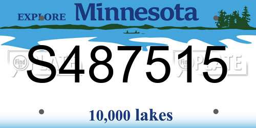 S487515 Minnesota License Plate
