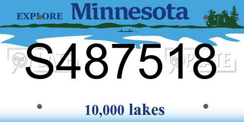 S487518 Minnesota License Plate