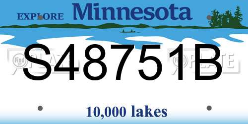 S48751B Minnesota License Plate