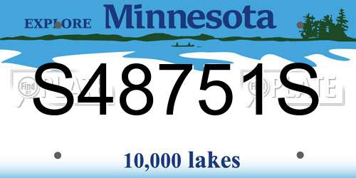 S48751S Minnesota License Plate