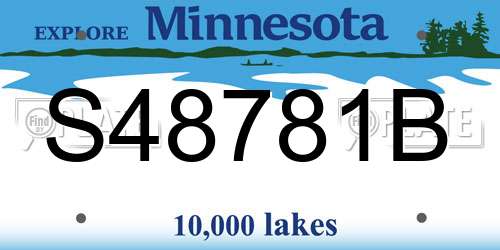 S48781B Minnesota License Plate