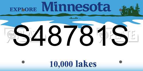 S48781S Minnesota License Plate
