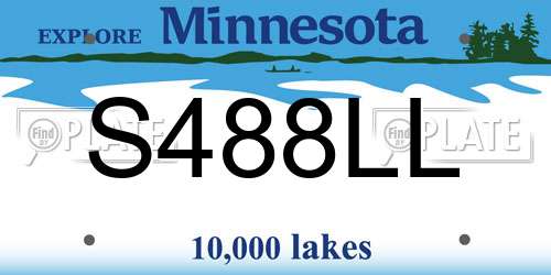 S488LL Minnesota License Plate