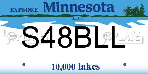 S48BLL Minnesota License Plate