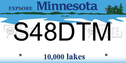 S48DTM Minnesota License Plate
