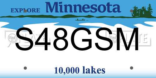 S48GSM Minnesota License Plate
