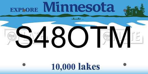 S48OTM Minnesota License Plate