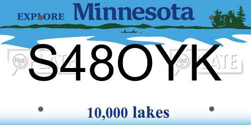 S48OYK Minnesota License Plate