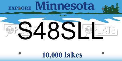 S48SLL Minnesota License Plate
