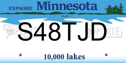 S48TJD Minnesota License Plate