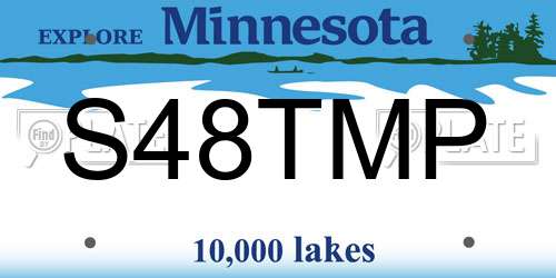 S48TMP Minnesota License Plate
