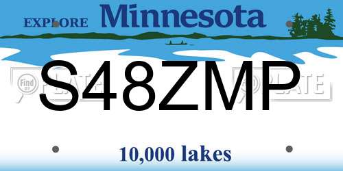 S48ZMP Minnesota License Plate