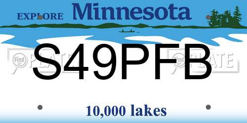 S49PFB Minnesota License Plate