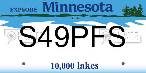 S49PFS Minnesota License Plate