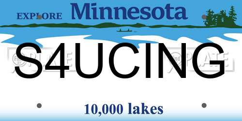 S4UCING Minnesota License Plate