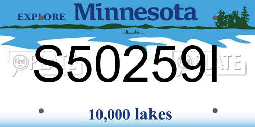 S50259I Minnesota License Plate