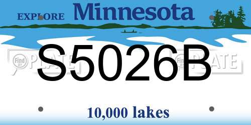 S5026B Minnesota License Plate