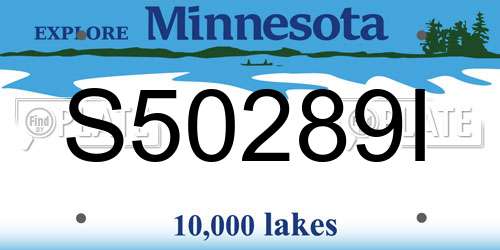 S50289I Minnesota License Plate
