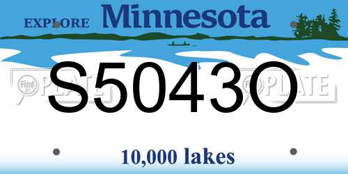 S5043O Minnesota License Plate