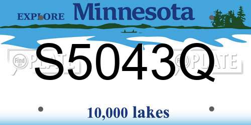 S5043Q Minnesota License Plate