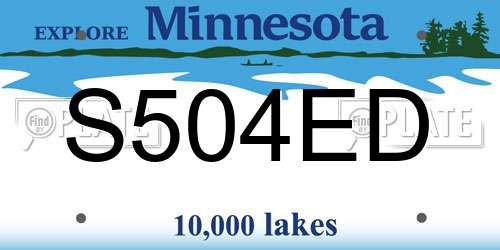 S504ED Minnesota License Plate