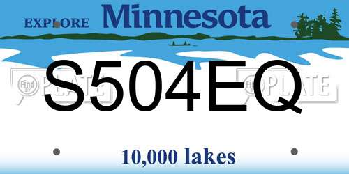 S504EQ Minnesota License Plate