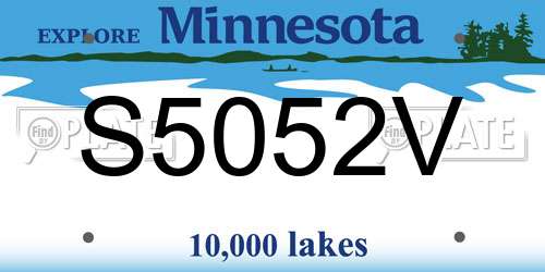 S5052V Minnesota License Plate