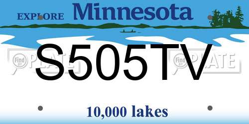 S505TV Minnesota License Plate