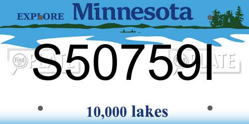 S50759I Minnesota License Plate