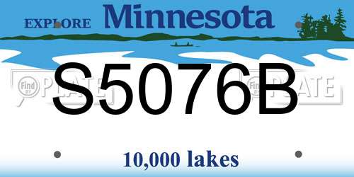 S5076B Minnesota License Plate