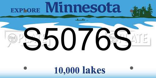 S5076S Minnesota License Plate