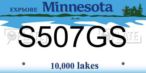 S507GS Minnesota License Plate