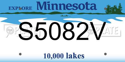 S5082V Minnesota License Plate