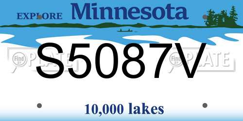 S5087V Minnesota License Plate
