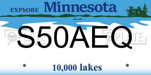 S50AEQ Minnesota License Plate