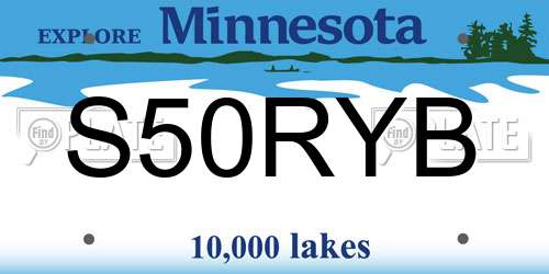S50RYB Minnesota License Plate