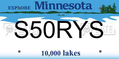 S50RYS Minnesota License Plate