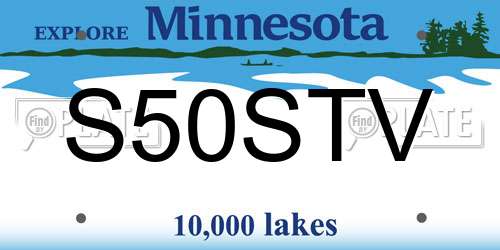 S50STV Minnesota License Plate
