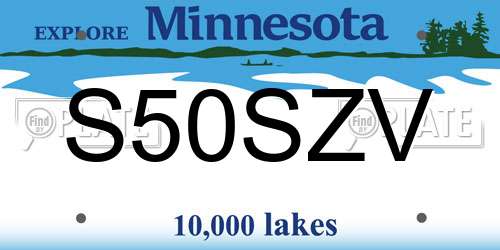 S50SZV Minnesota License Plate