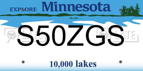 S50ZGS Minnesota License Plate