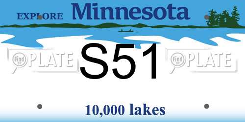 S51 Minnesota License Plate