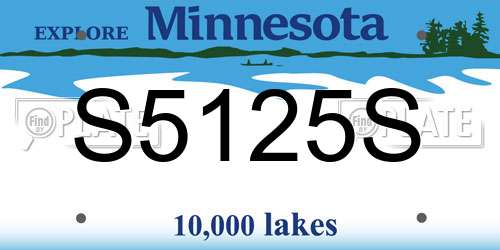 S5125S Minnesota License Plate