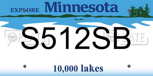 S512SB Minnesota License Plate