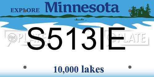 S513IE Minnesota License Plate