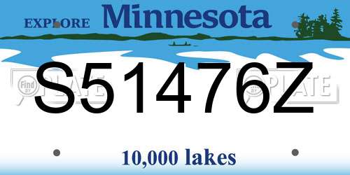S51476Z Minnesota License Plate