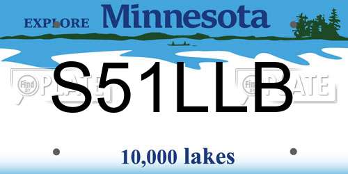 S51LLB Minnesota License Plate