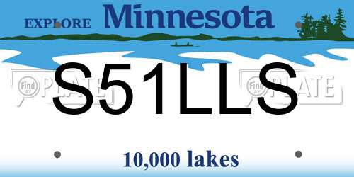 S51LLS Minnesota License Plate