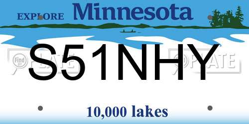 S51NHY Minnesota License Plate